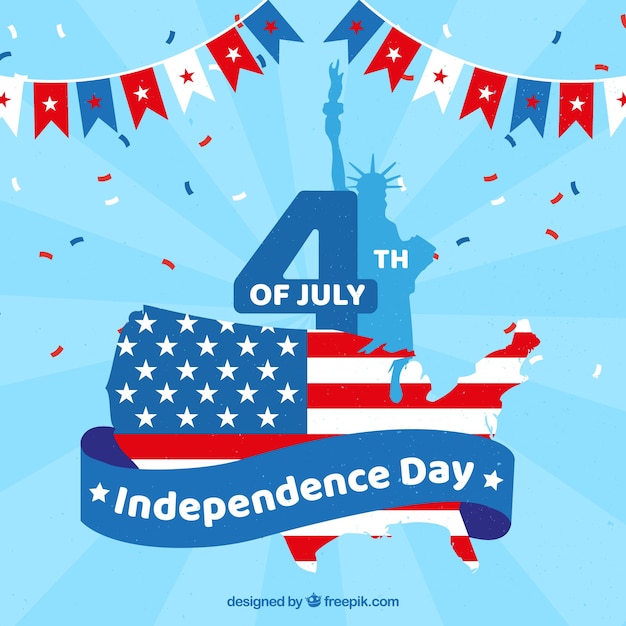 American independence day with flat\
design