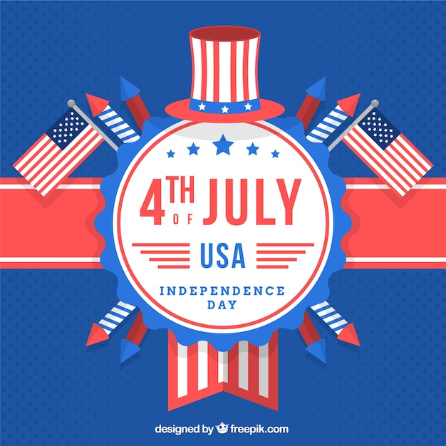 Free Vector | American independence day with flat elements