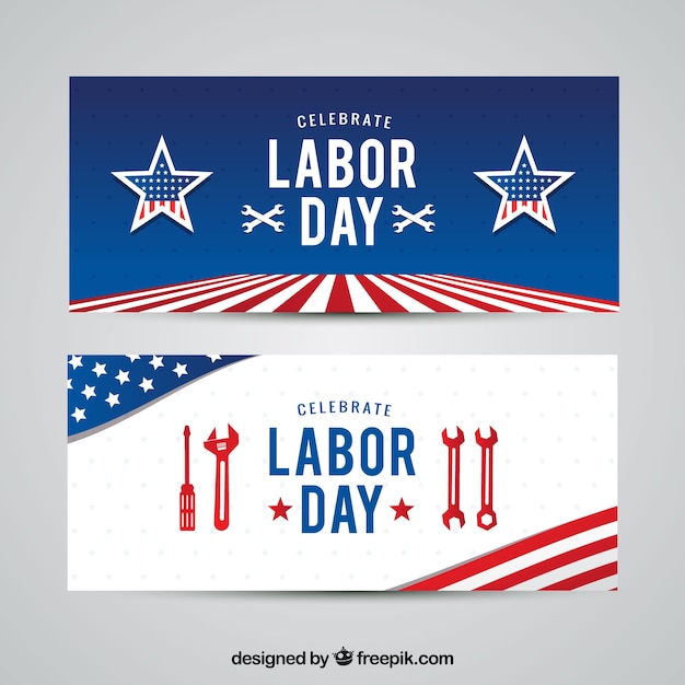 American labor day banners