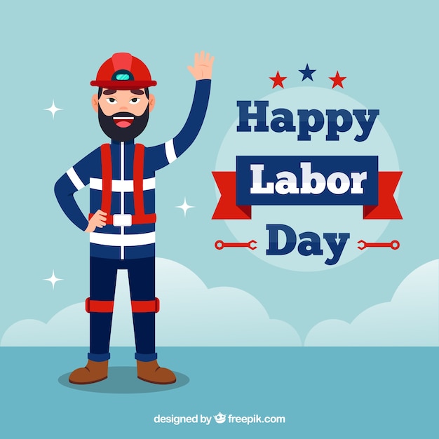 American labor day composition with flat\
design