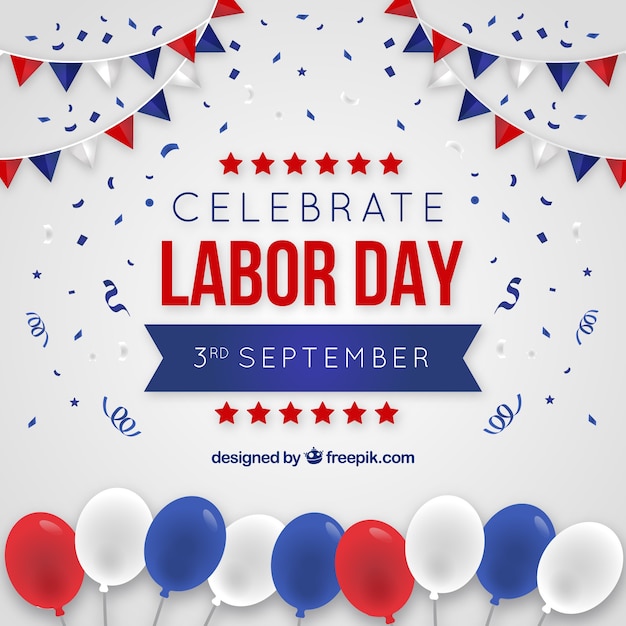American labor day composition with flat design Free Vector