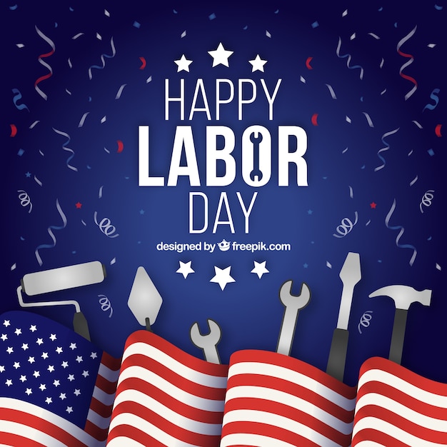 American labor day composition with flat\
design