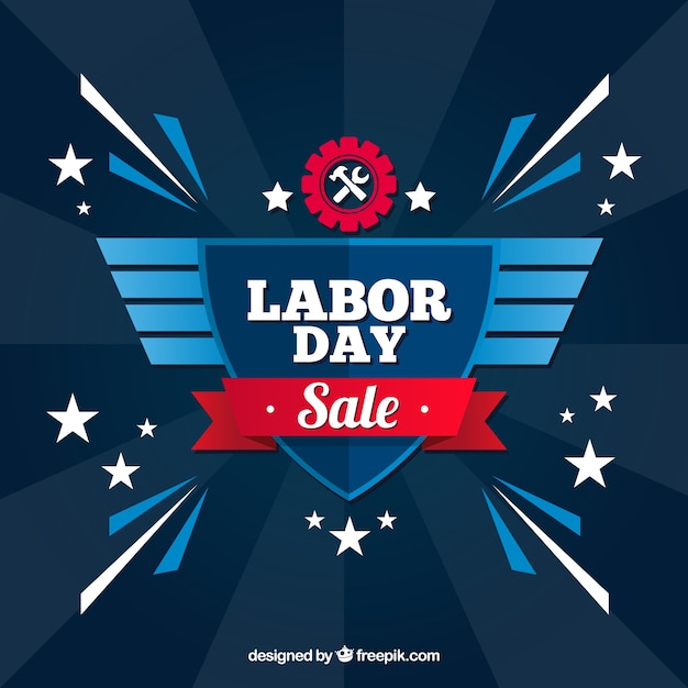 American labor day sale with flat design