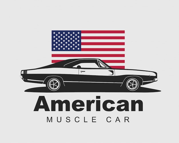 American Muscle Car Vector Premium Vector