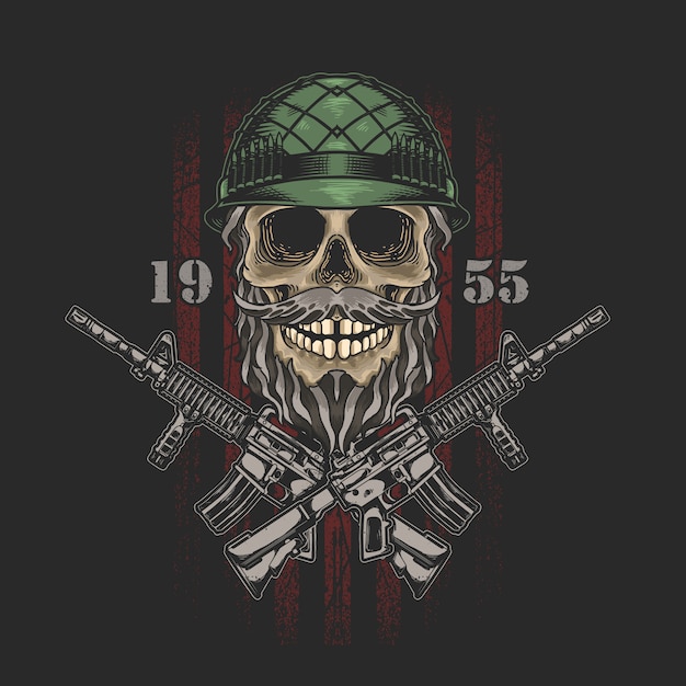 Download Premium Vector | American skull army illustration graphic