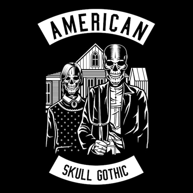 Download American skull gothic Vector | Premium Download