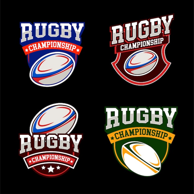 Premium Vector | American sports rugby logos set