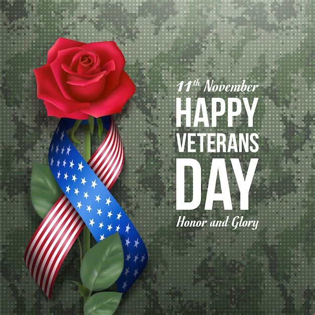 Premium Vector American veterans day greeting card