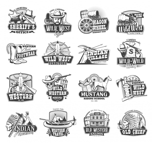 Download Free American Western Wild West Cowboy Icons Premium Vector Use our free logo maker to create a logo and build your brand. Put your logo on business cards, promotional products, or your website for brand visibility.