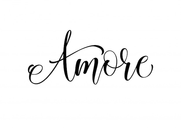 Premium Vector Amore Lettering Illustration