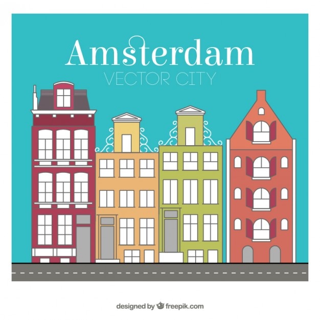 Free Vector | Amsterdam city buildings