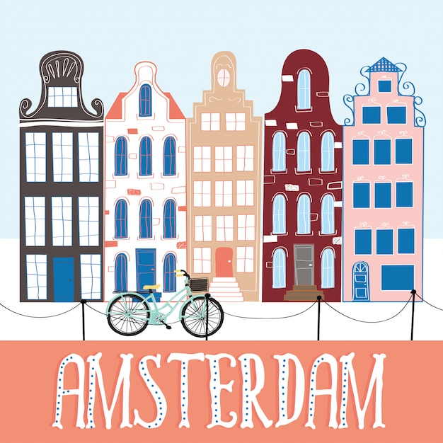 Premium Vector | Amsterdam illustration