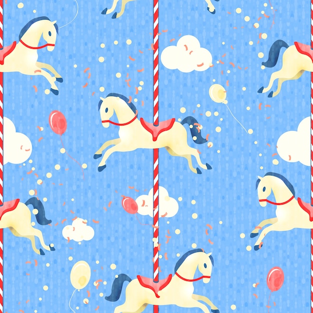 Amusement park seamless pattern Free Vector