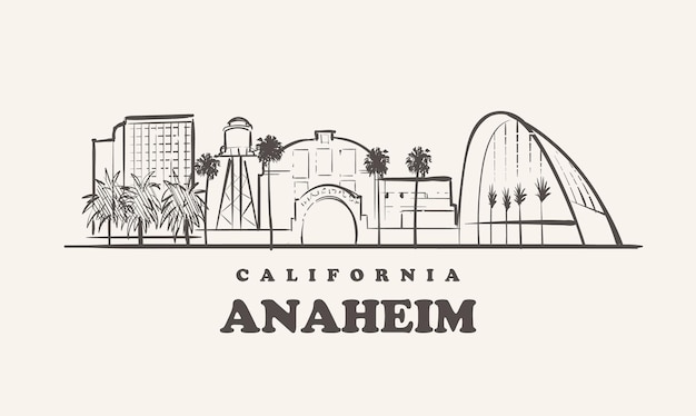 anaheim skyline illustration free download