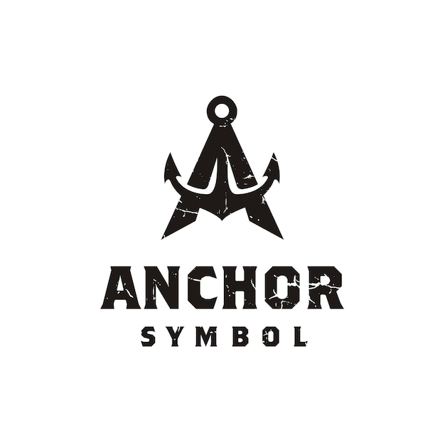 Premium Vector | Anchor letter a initial alphabet navy ship marine boat ...