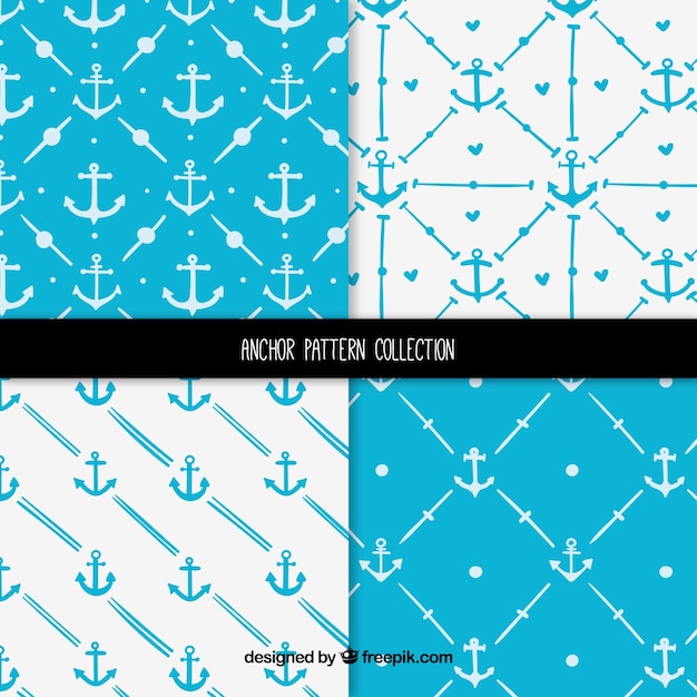 Premium Vector Anchor pattern collection