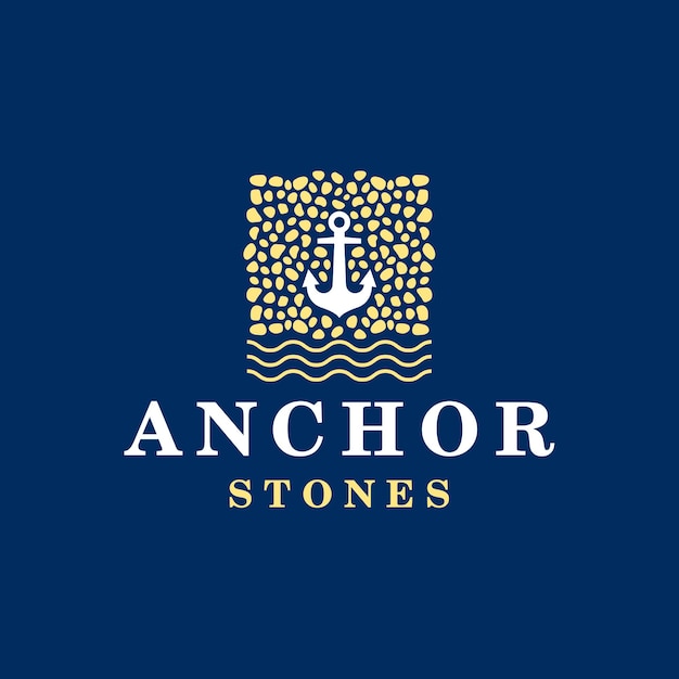 Premium Vector Anchor And Stones Logo Template