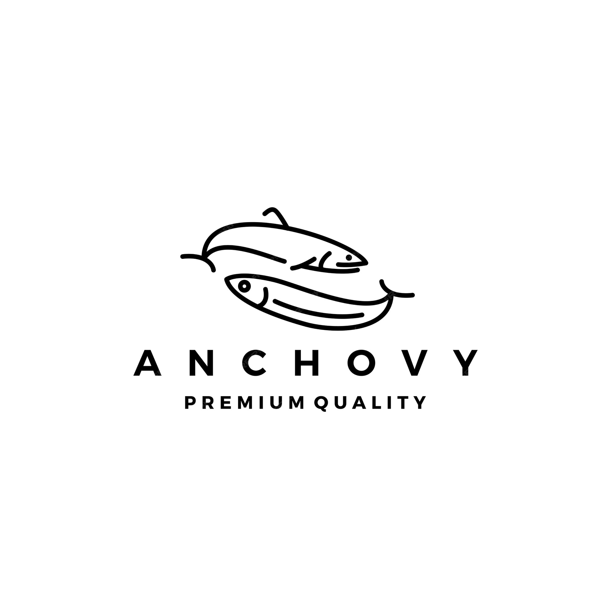 Premium Vector | Anchovy fish logo vector icon seafood illustration