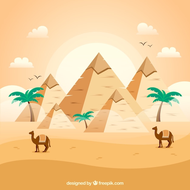 Ancient egypt composition with flat design Vector | Free Download