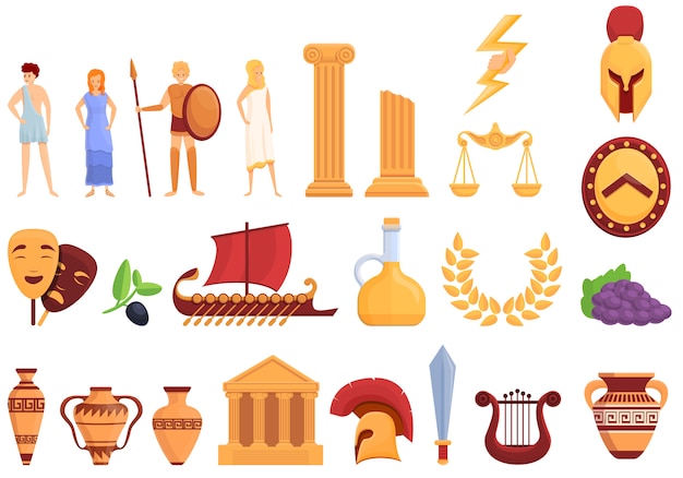 premium-vector-ancient-greece-icons-set-cartoon-style