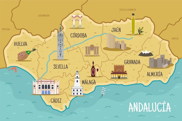 Andalusia Map With Landmarks 23 2148629115 