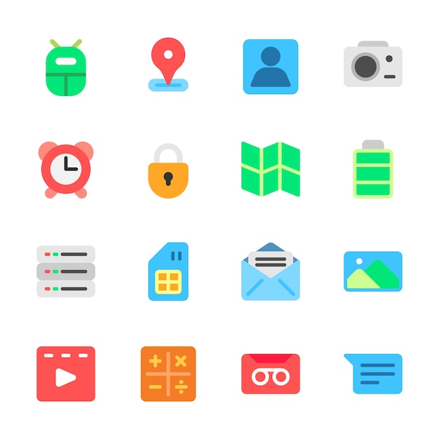 Premium Vector | Android flat icons