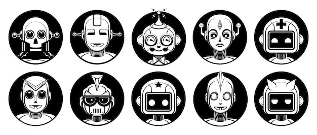 Download Android robot characters avatar set | Premium Vector