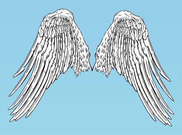 Angel flying wings creature vector