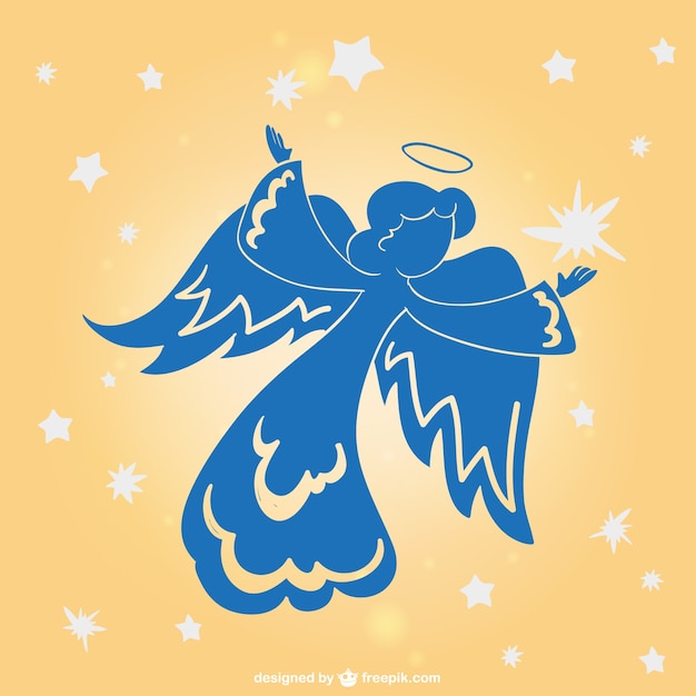 Angel holiday silhouette  Free Vector