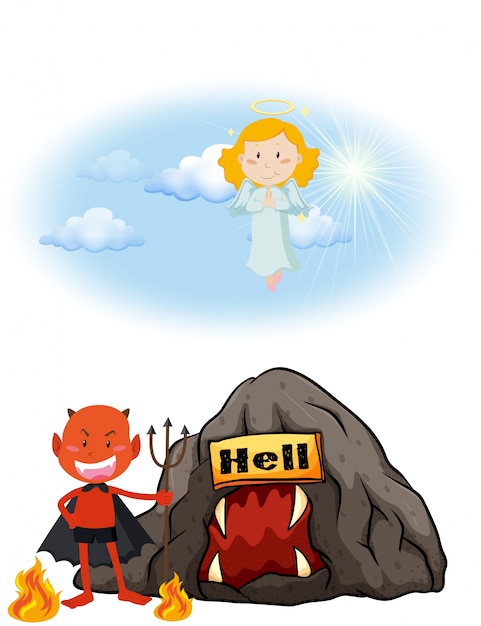天国の天使と地獄の悪魔 プレミアムベクター