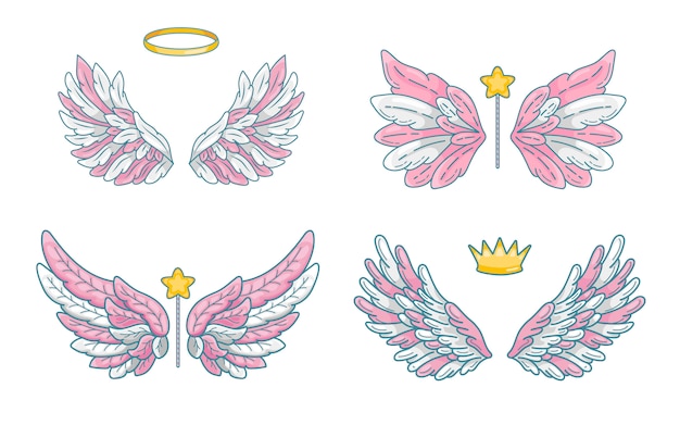 Download Free Angel Wings With Magic Accessories Wand Crown And Halo Use our free logo maker to create a logo and build your brand. Put your logo on business cards, promotional products, or your website for brand visibility.