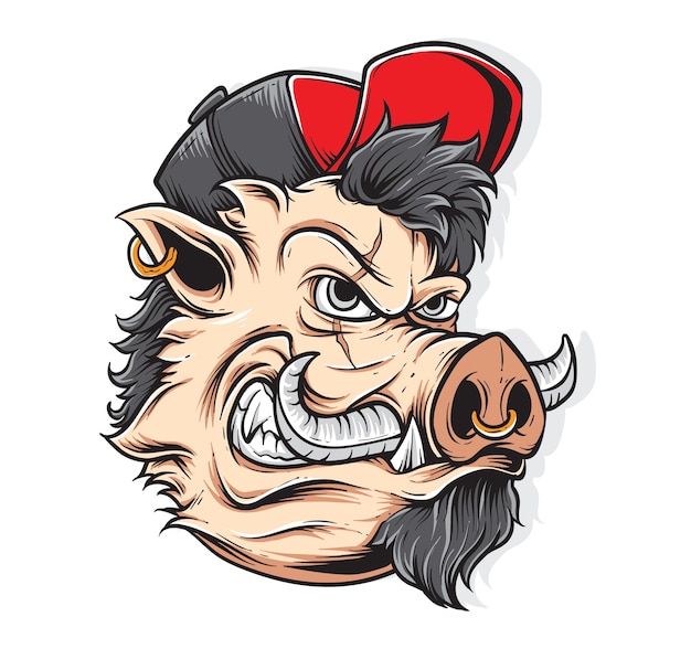 Anger Pig Vector Premium Vector