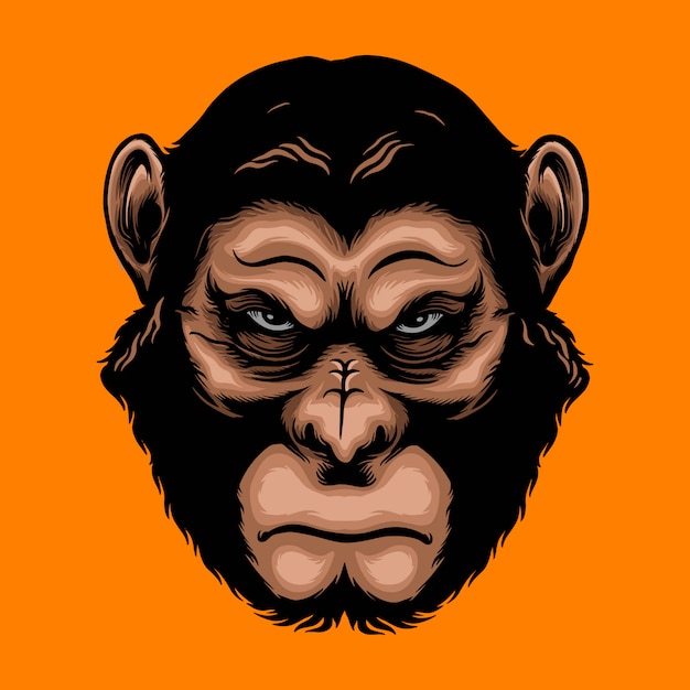 Angry ape illustration | Premium Vector