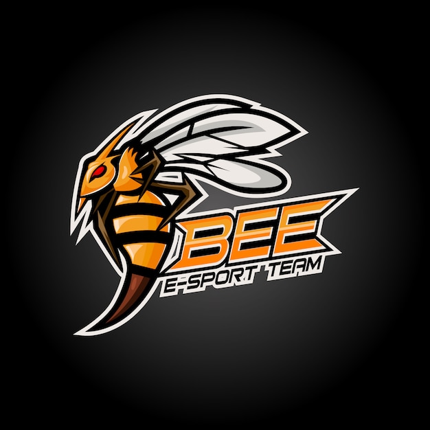 Premium Vector | Angry bee esport mascot logo design