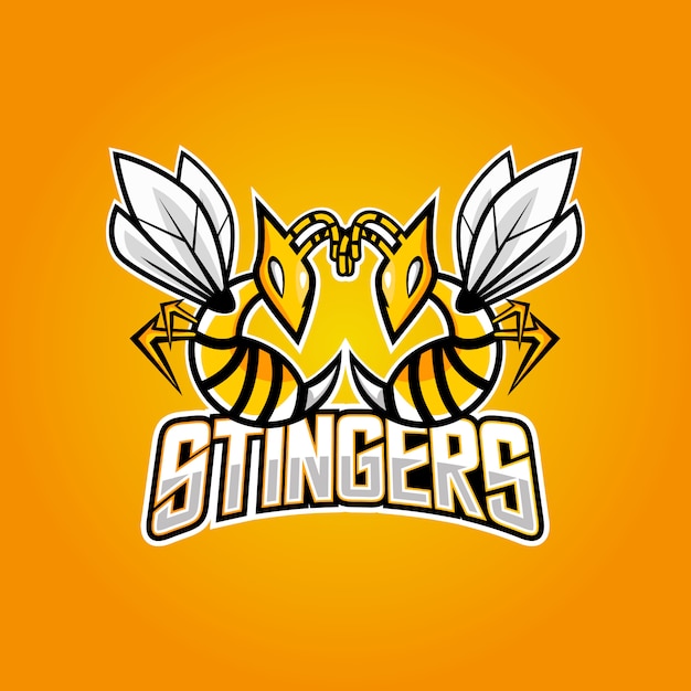 Premium Vector | Angry bee esport mascot logo design