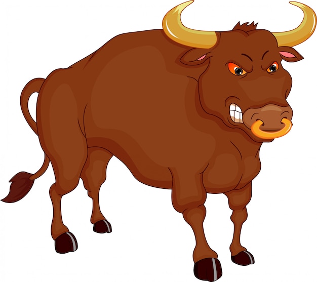 Angry bull cartoon Vector | Premium Download