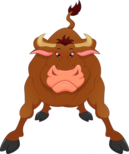 Premium Vector | Angry bull cartoon