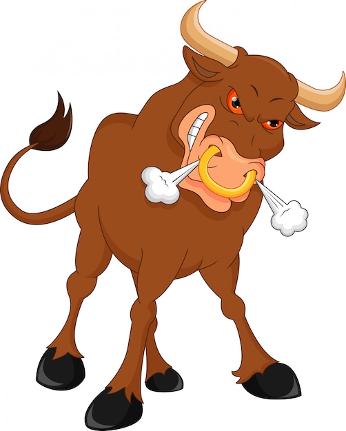 Angry bull cartoon Vector | Premium Download