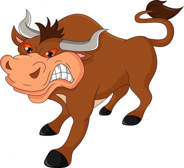 Premium Vector | Angry bull cartoon