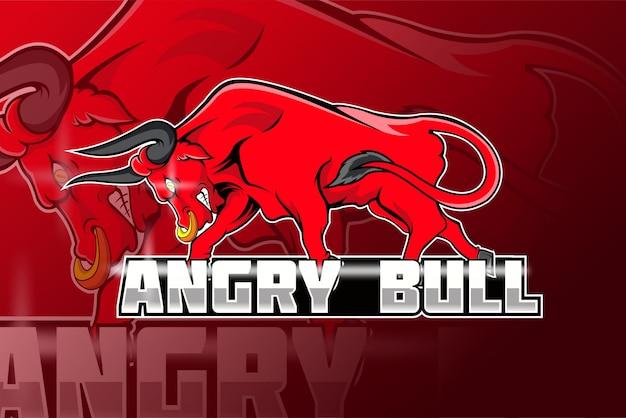 Premium Vector Angry Bull Hand Drawing Esport Logo