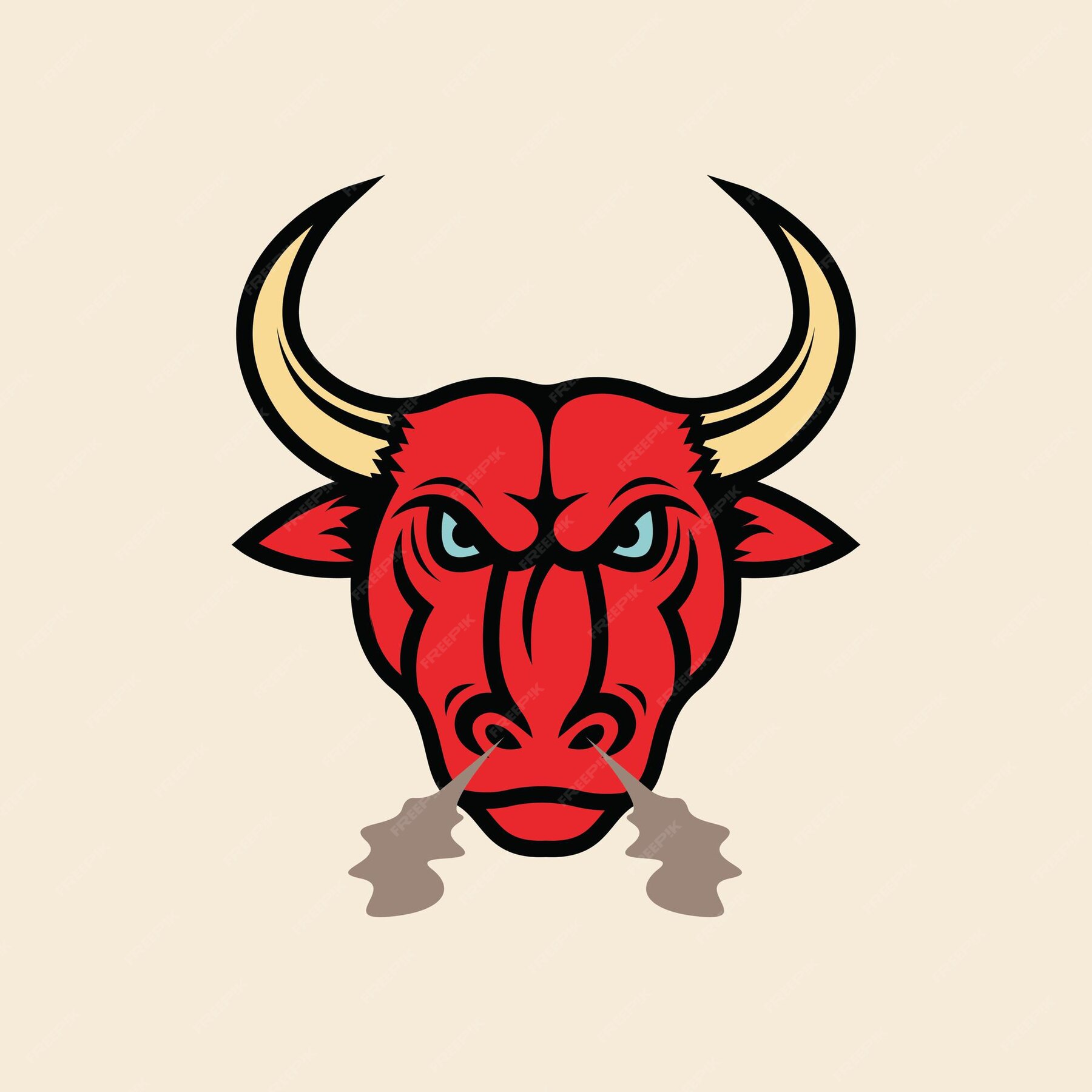 Premium Vector | Angry bull mascot icon vector illustration design template