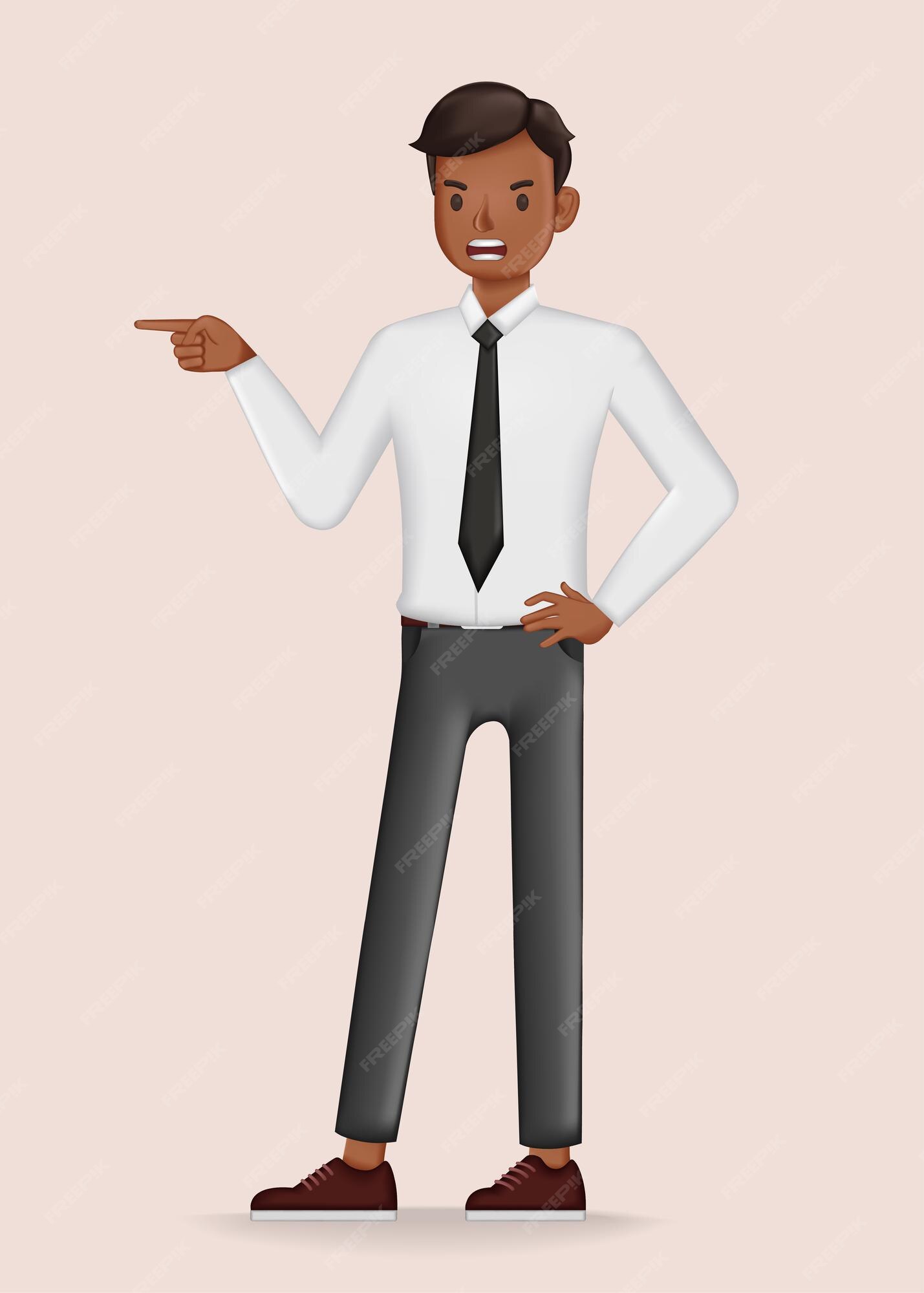 Premium Vector | Angry businessman character design. 3d vector ...