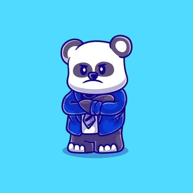 Premium Vector | Angry businessman cute panda illustration