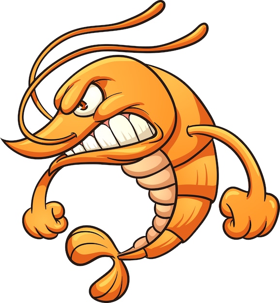 Angry Cartoon Shrimp Clip Art Vector Illustration With Simple | Sexiz Pix