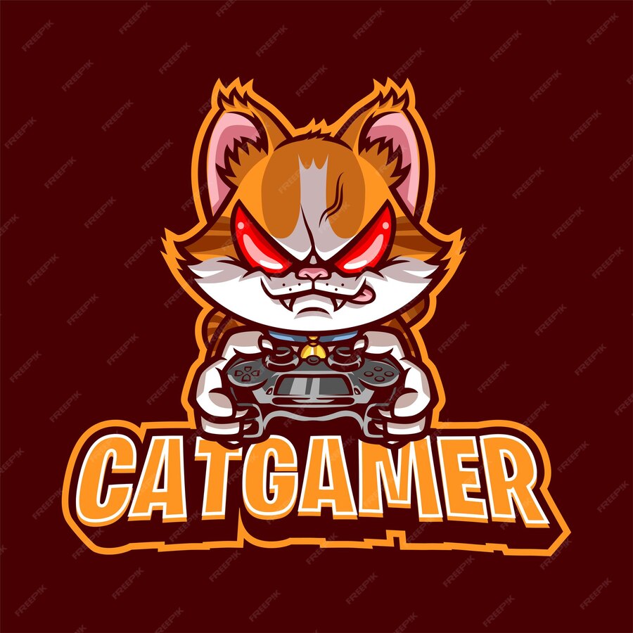 Premium Vector | Angry cat gamer with controller mascot