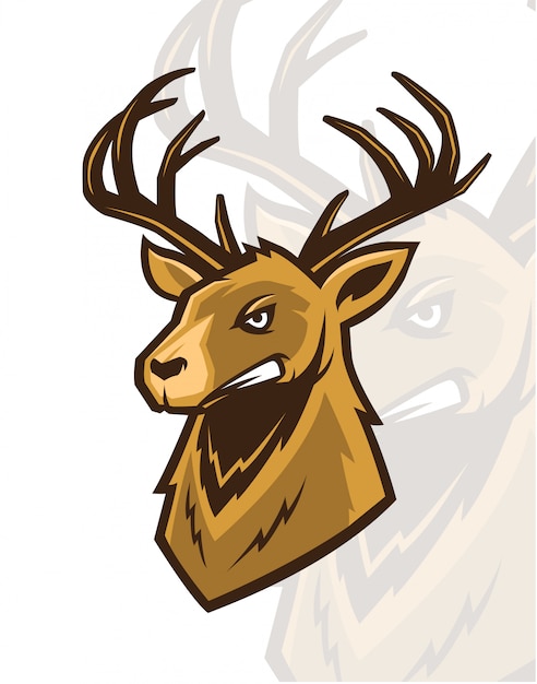 Premium Vector | Angry deer mascot