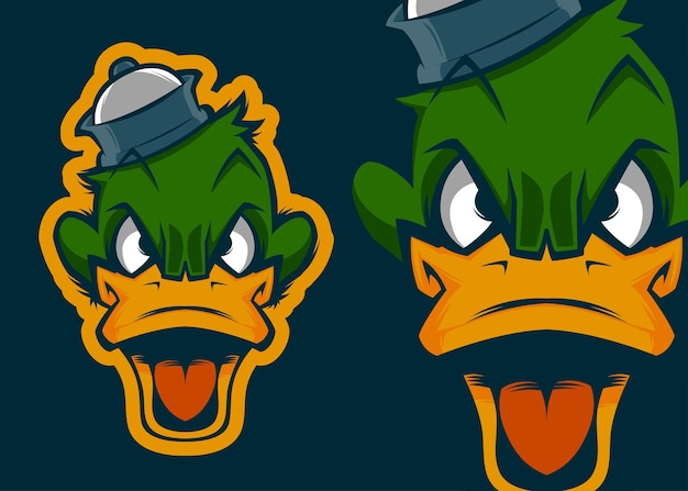 Premium Vector | Angry duck head premium vector mascot illustration