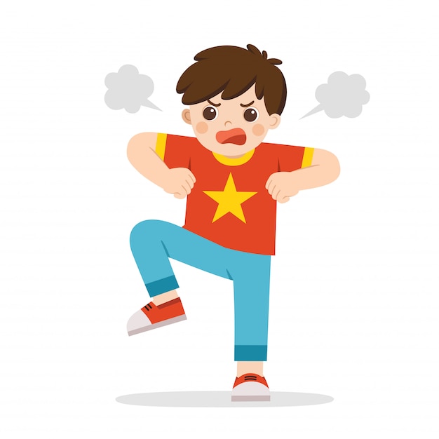 Premium Vector | Angry expression. the boy is expressing anger. angry ...