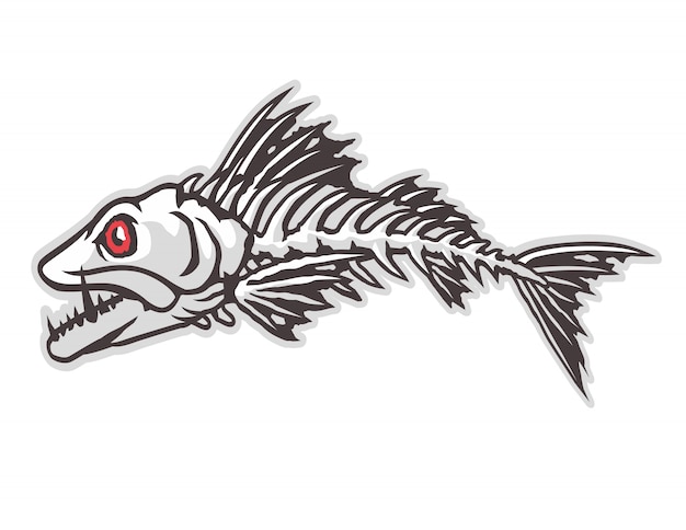 Download Angry fish bones mascot vector | Premium Vector