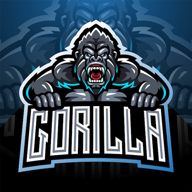 Premium Vector | Angry gorilla mascot logo desain